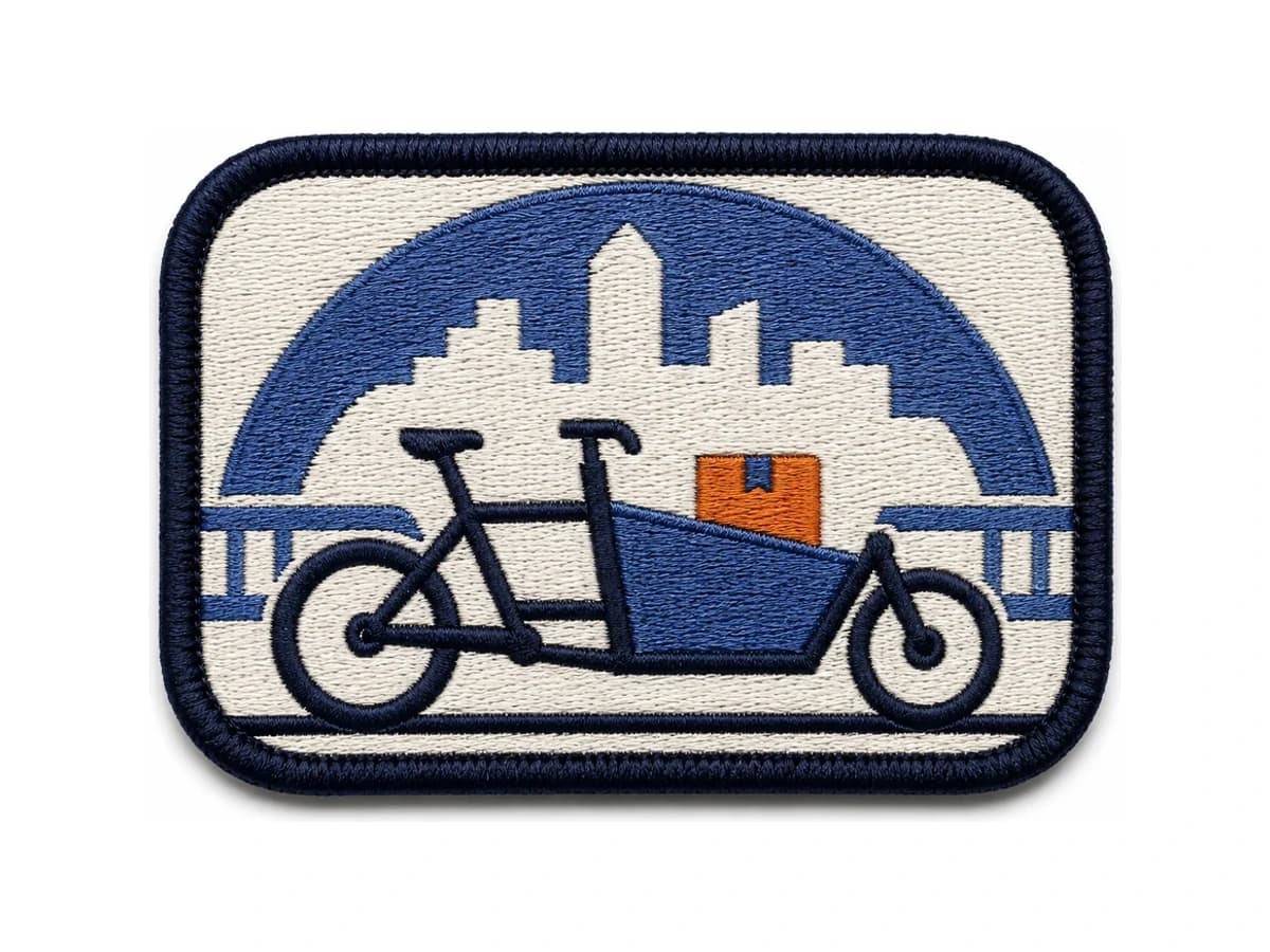 Le même logo fabriqué en brodé