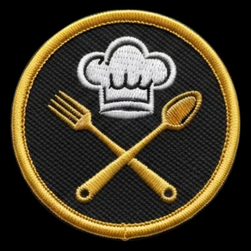 Écusson brodé rond logo de restaurant