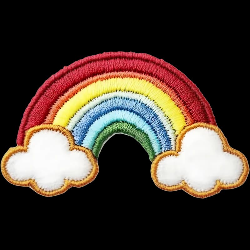 Écusson brodé arc-en-ciel et nuages, patch coloré