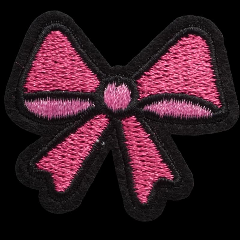 Écusson brodé nœud rose coquette à coudre ou thermocollant