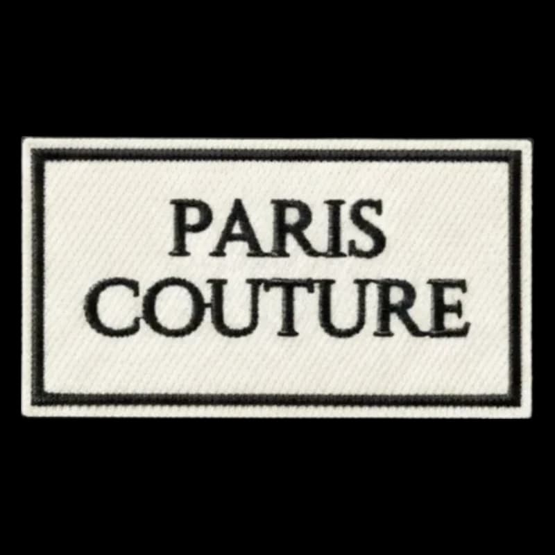 Écusson tissé Paris couture rectangulaire
