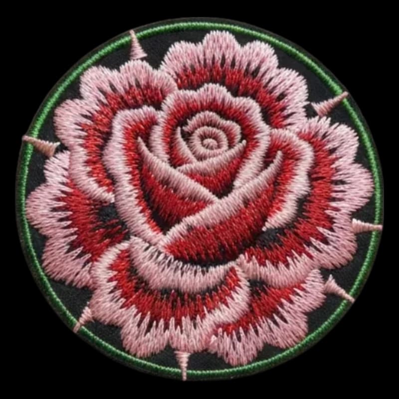 Écusson brodé rond rose luxe mode