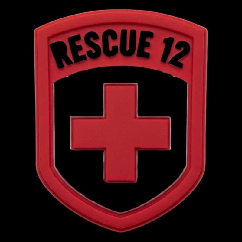Écusson PVC 3D secours rescue, patch résistant