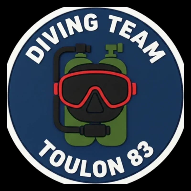 Écusson PVC 3D équipe de plongée, patch étanche