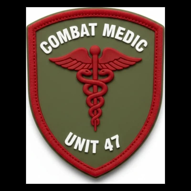 Écusson PVC 3D médical croix secours, patch velcro
