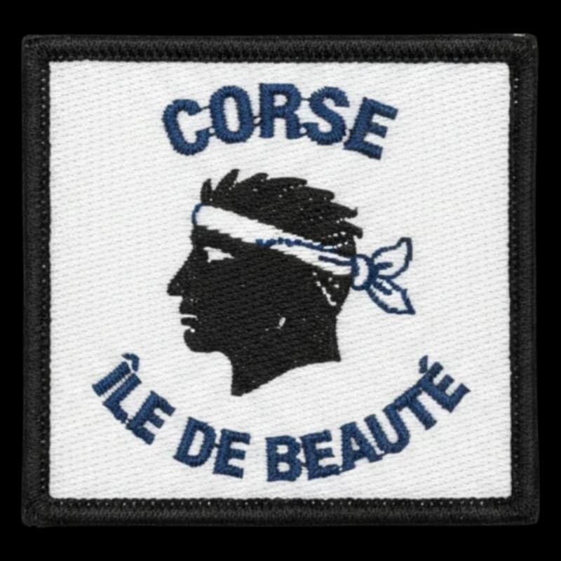 Écusson tissé Corse, blason régional tissé fin