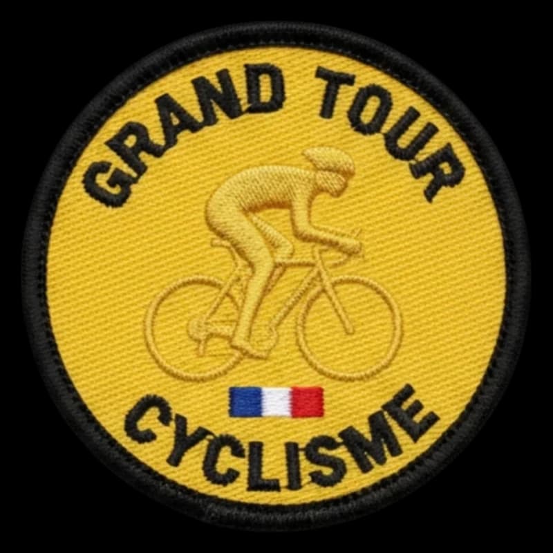 Écusson tissé cyclisme, badge course détaillé