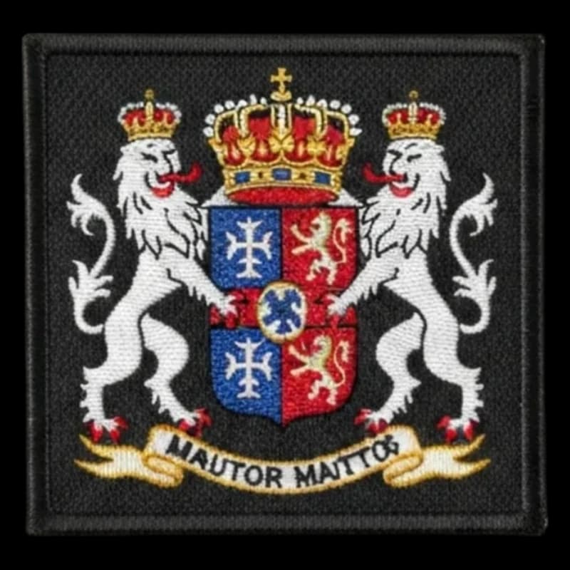 Écusson tissé armoiries, blason aux détails fins
