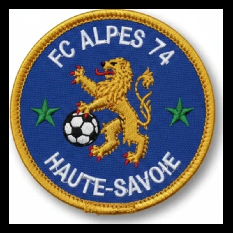 Écusson brodé personnalisé d'un club de football, blason rond multicolore