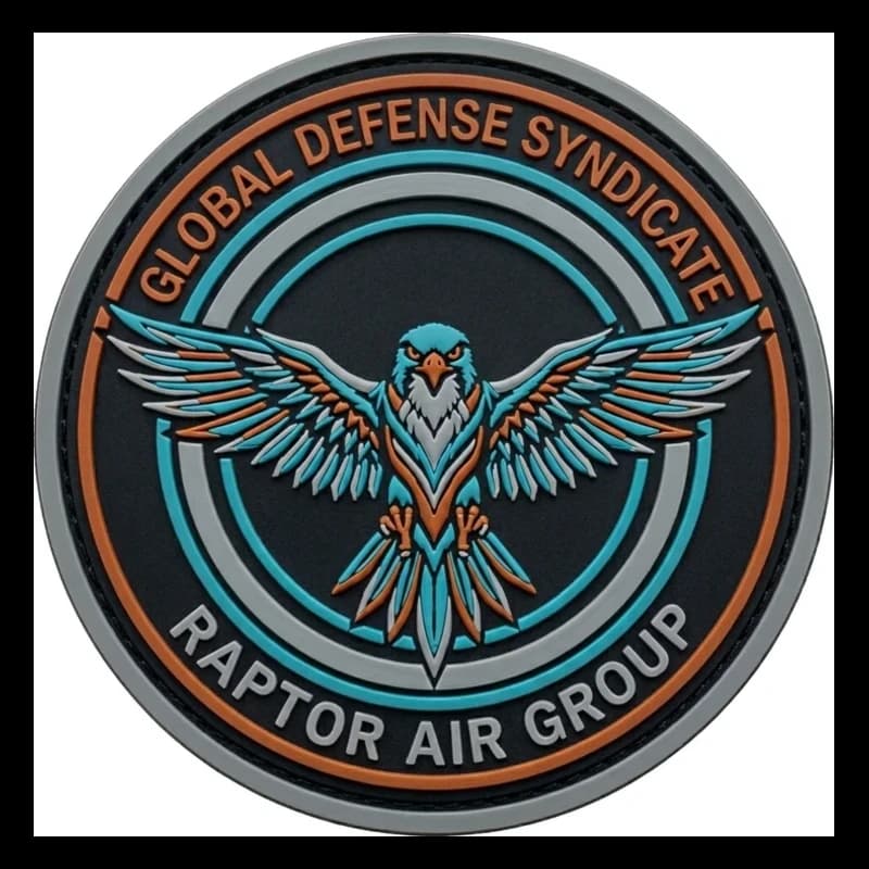 Écusson PVC 3D personnalisé, exemple aigle Raptor