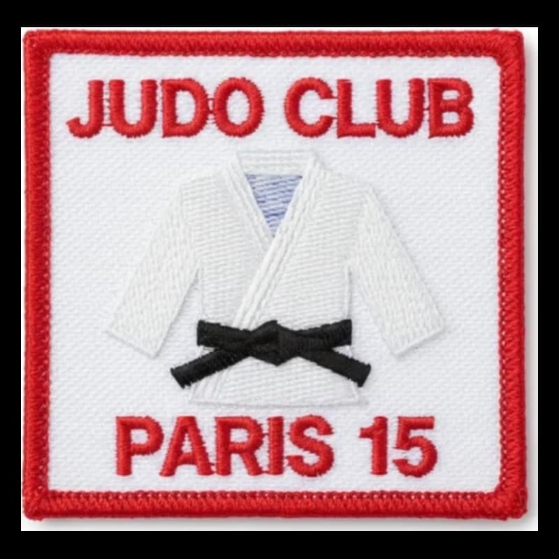 Écusson tissé d'un club de judo, série personnalisée