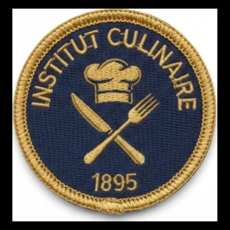 Écusson tissé culinaire cordon bleu, blason gastronomie