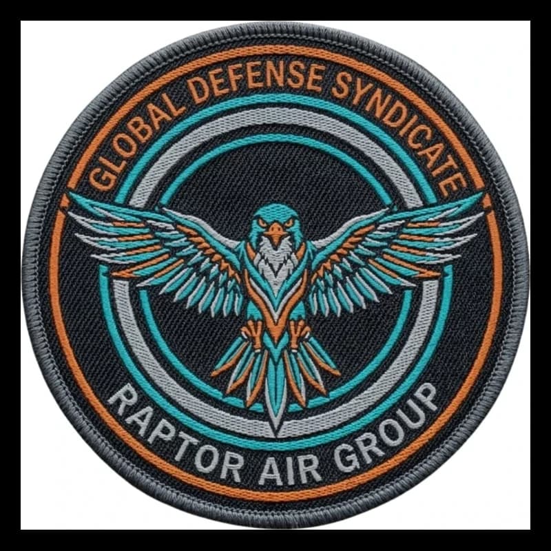 Écusson tissé personnalisé, exemple aigle Raptor